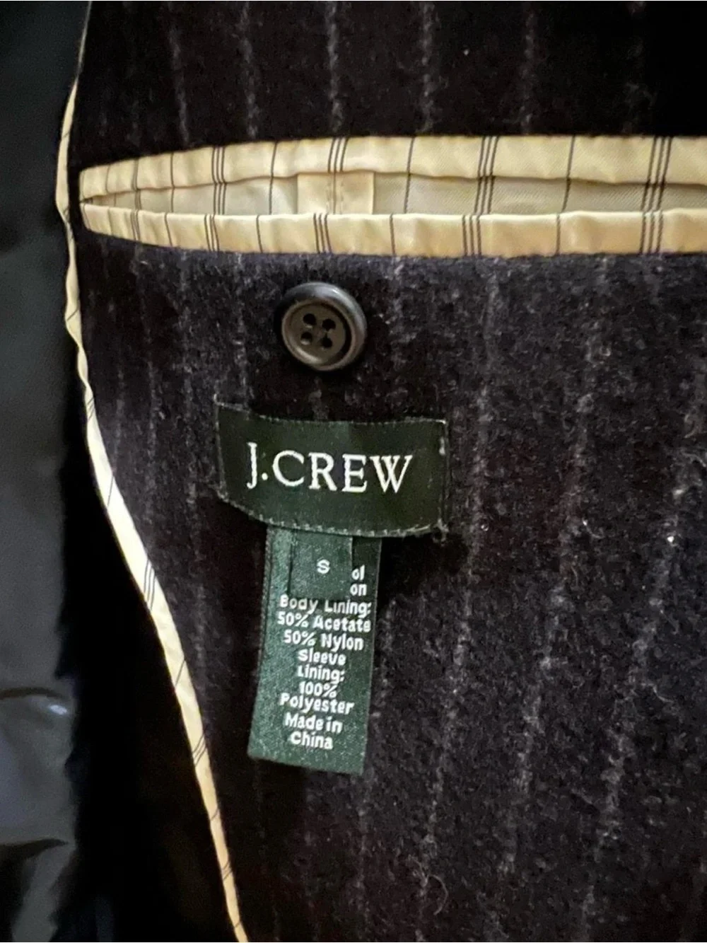 J. Crew Dark Navy Wool Pinstripe Men's Blazer size S